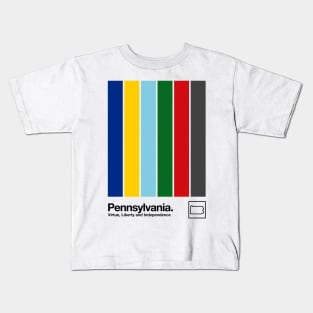 Pennsylvania // Original Flag Aesthetic Colors Design Kids T-Shirt